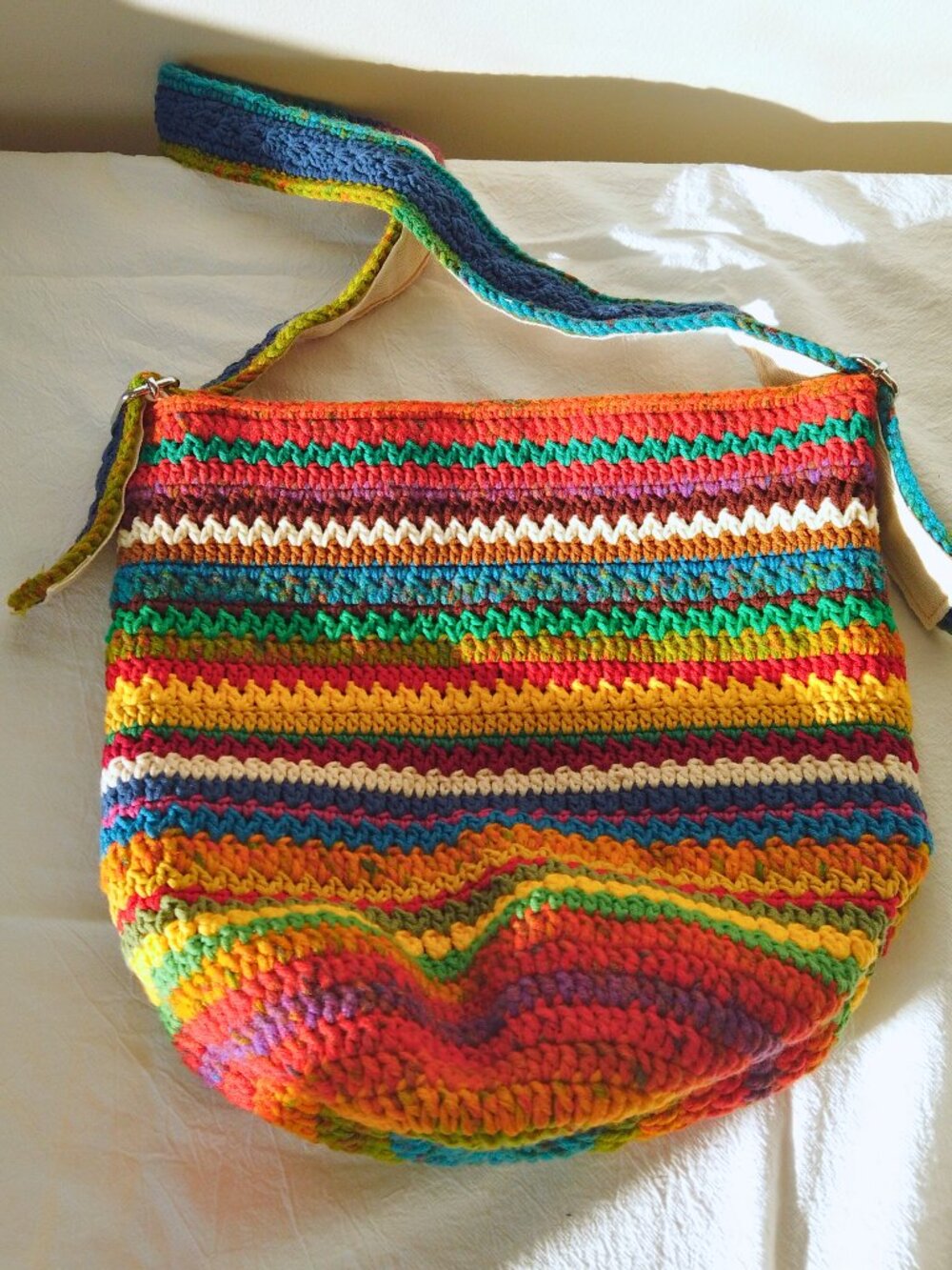 Handmade Sunny Wanderer - The Rainbow Crochet Bag